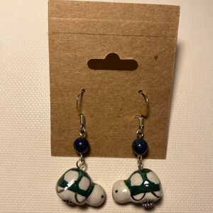 Handmade Ceramic Turtle Earrings